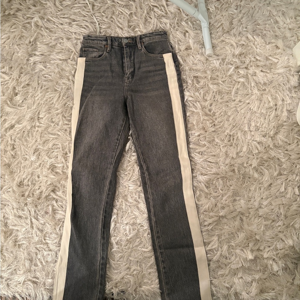 Blank NYC Charcoal and Ivory Skinny Jeans